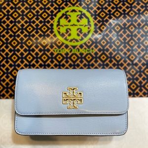 NWT! Tory Burch Britten Textured Convertible Crossbody Icicle